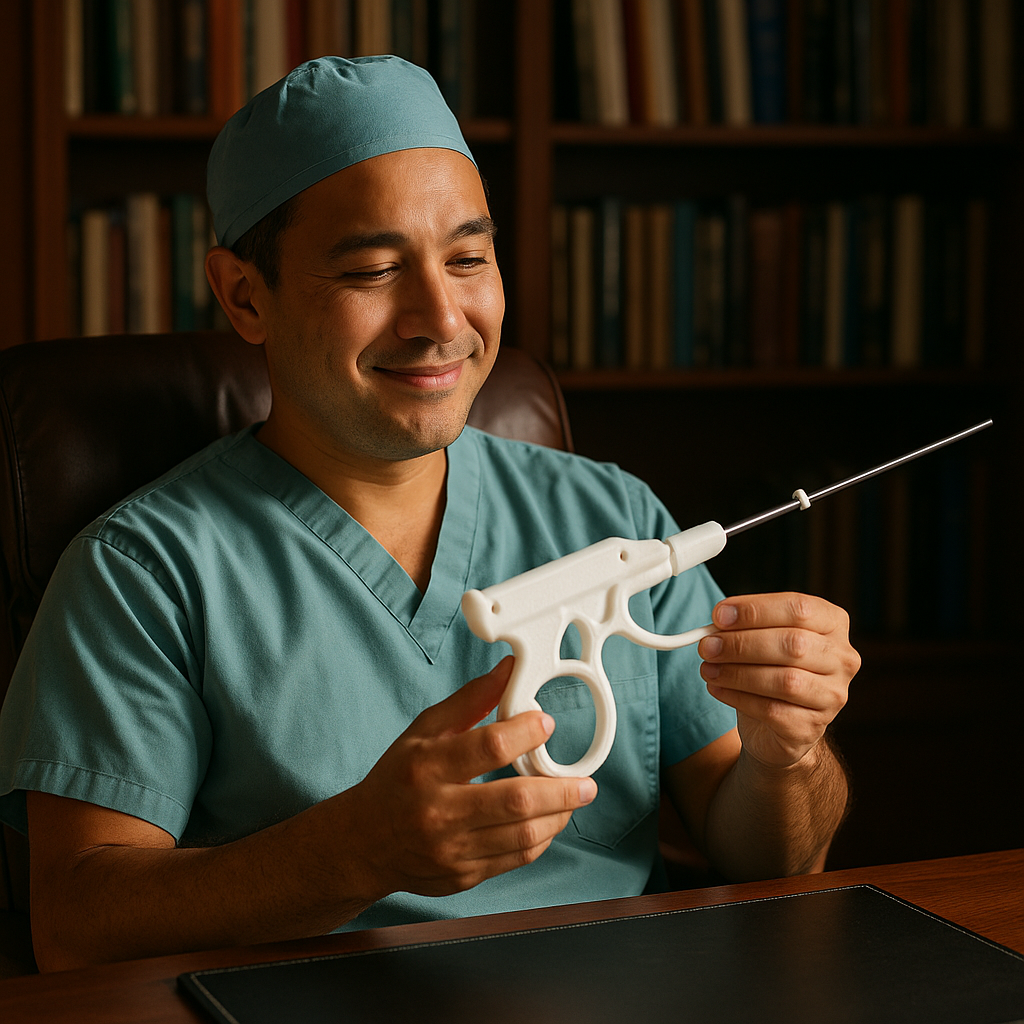 Surgeon holding prototype